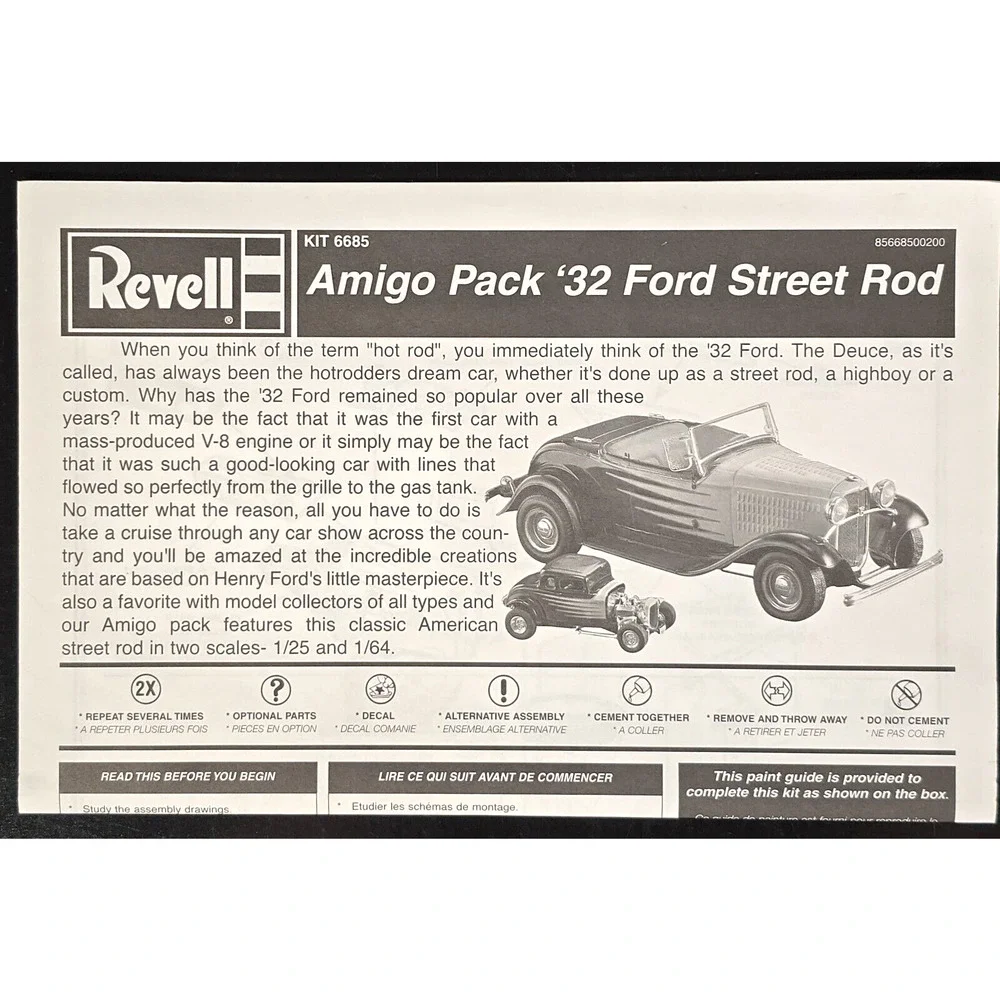 Revell Amigo Pack '32 Ford Street Rod 1:24 without Mini Die Cast Ford 85-6685